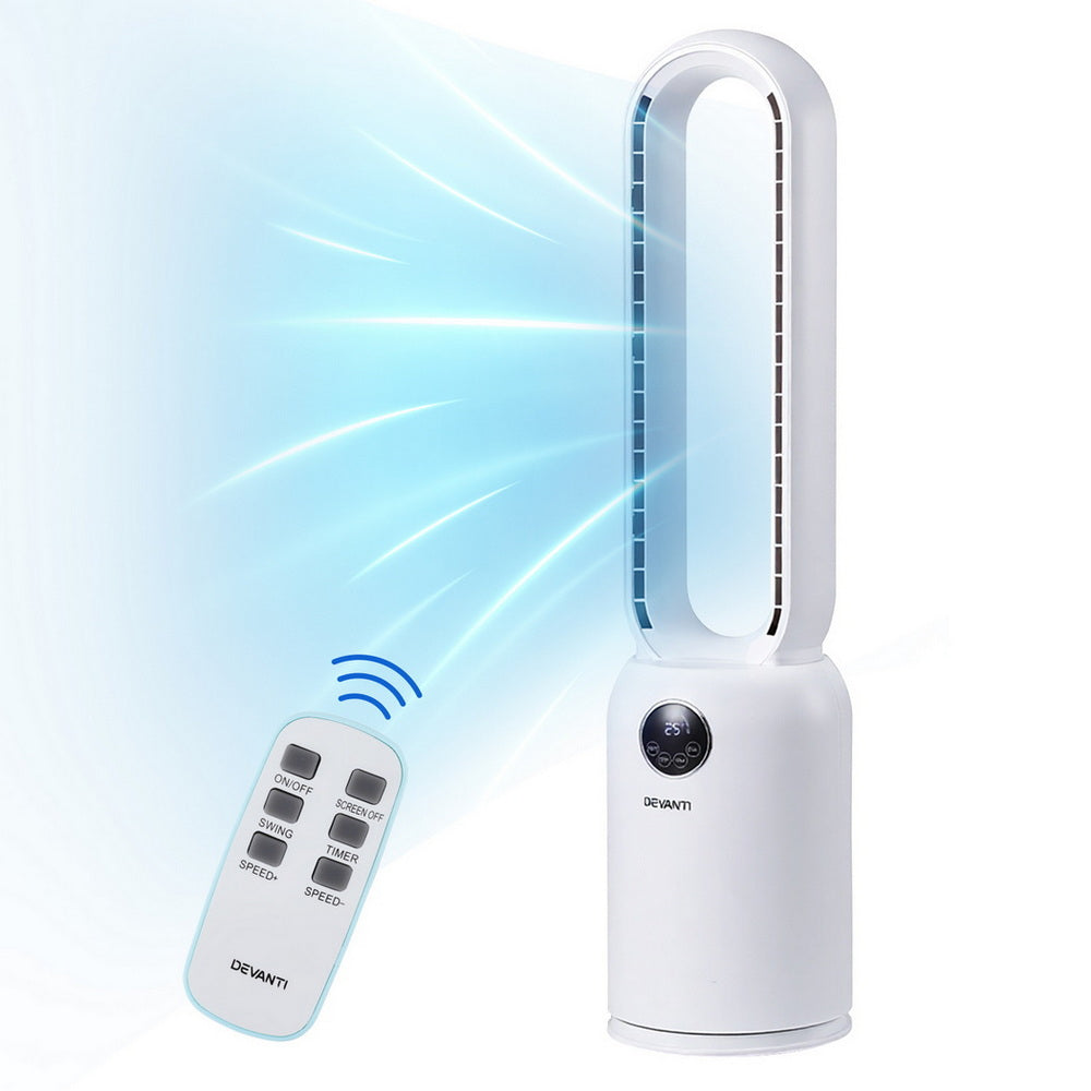 Devanti 88cm Bladeless Fan with Remote - Air Purification & Cooling - SuperSaverAU - view 1