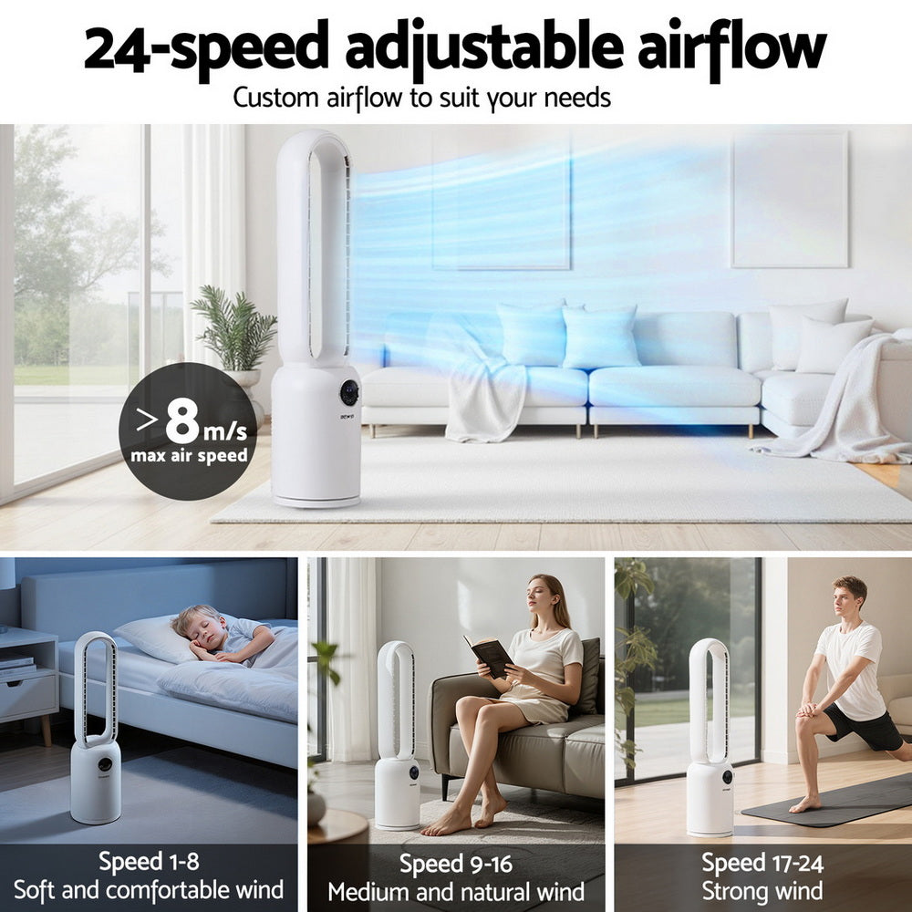 Devanti 88cm Bladeless Fan with Remote - Air Purification & Cooling - SuperSaverAU - view 4