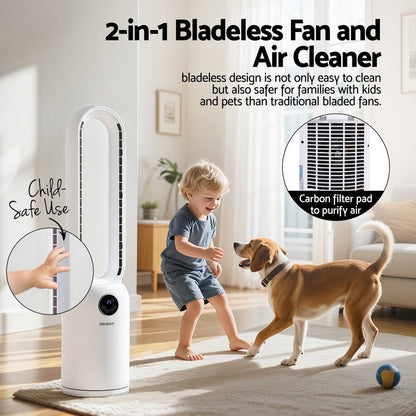 Devanti 88cm Bladeless Fan with Remote - Air Purification & Cooling