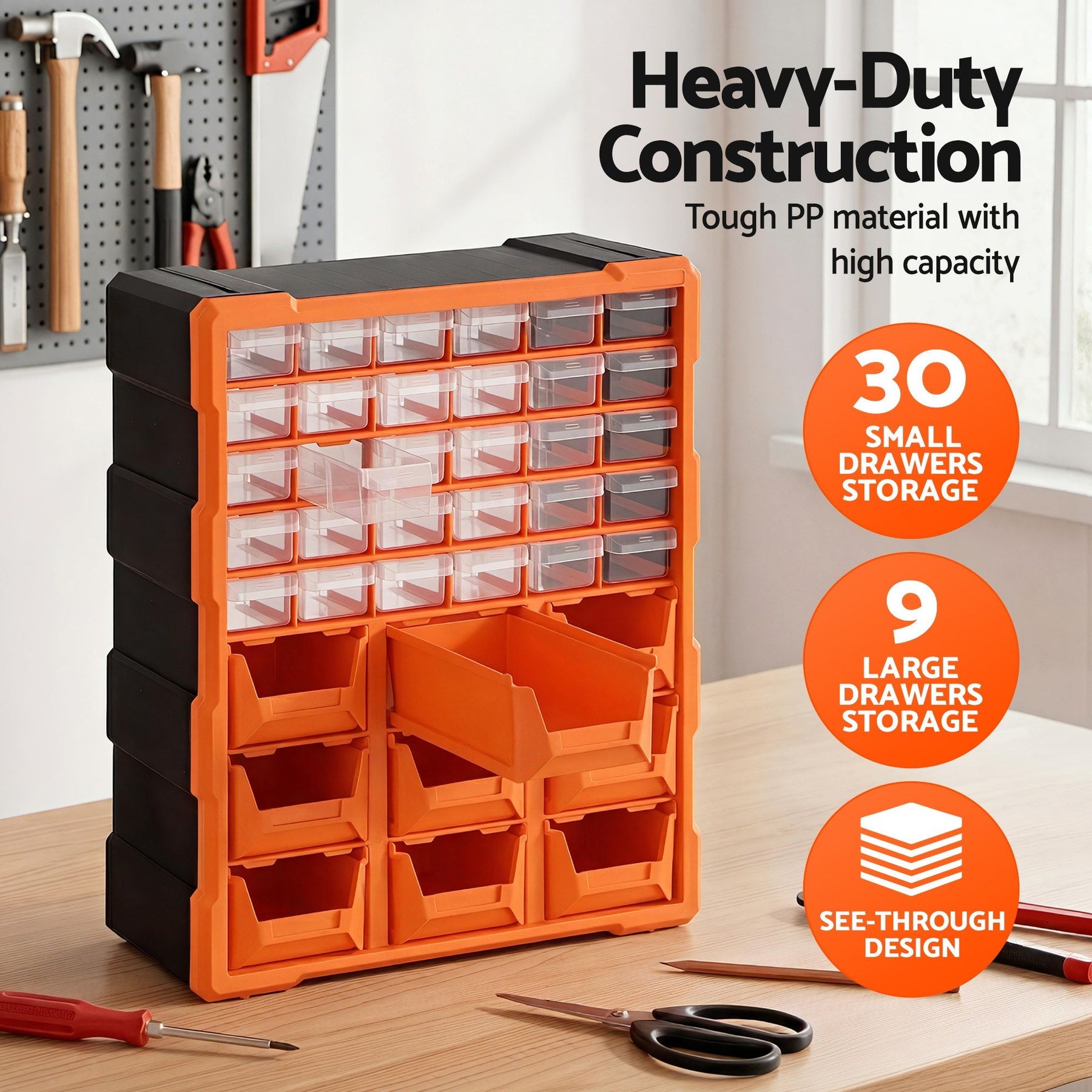 Giantz Tool Organizer 39-Drawer Hardware Cabinet Screw Storage Box Anti-Drop - SuperSaverAU - view 6