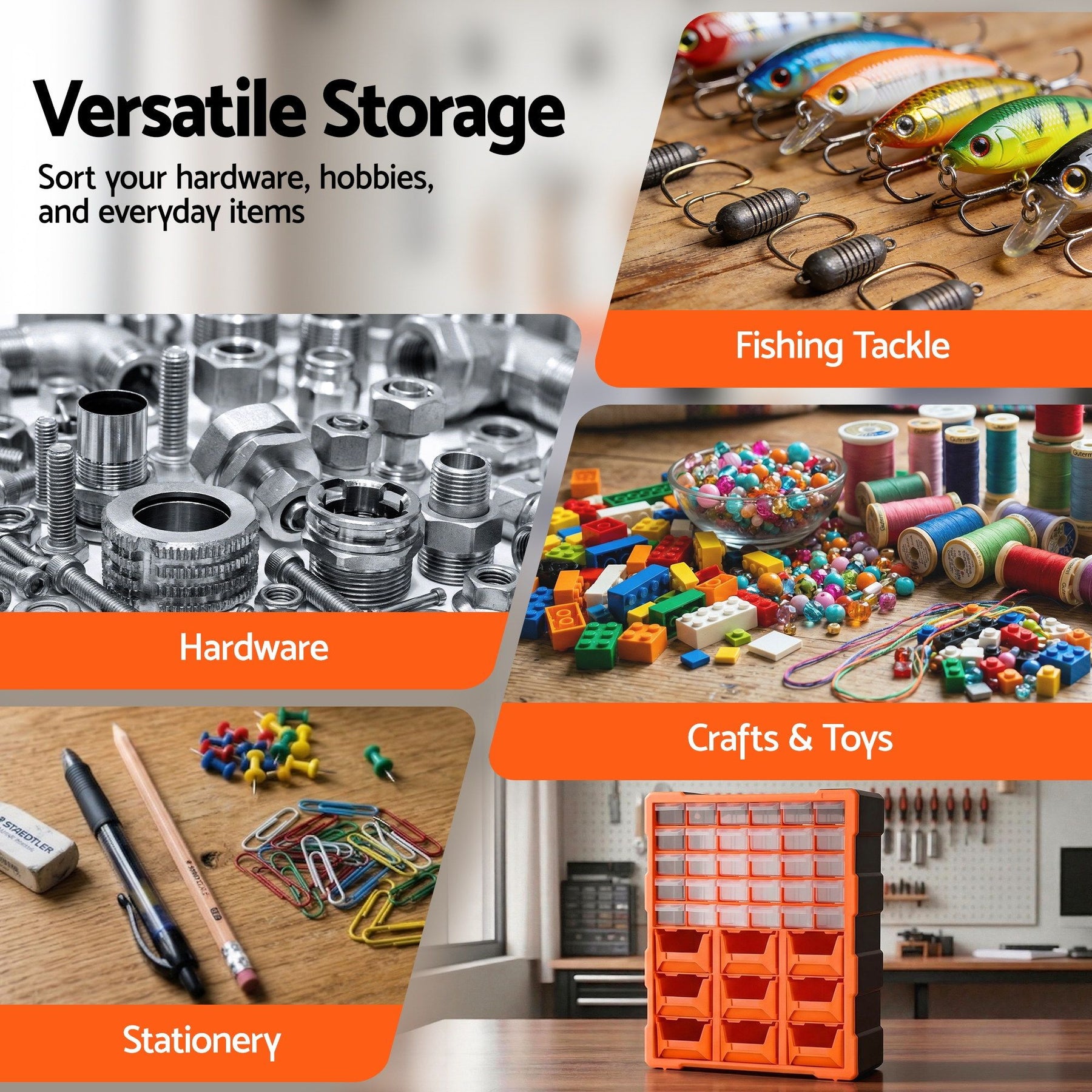 Giantz Tool Organizer 39-Drawer Hardware Cabinet Screw Storage Box Anti-Drop - SuperSaverAU - view 8