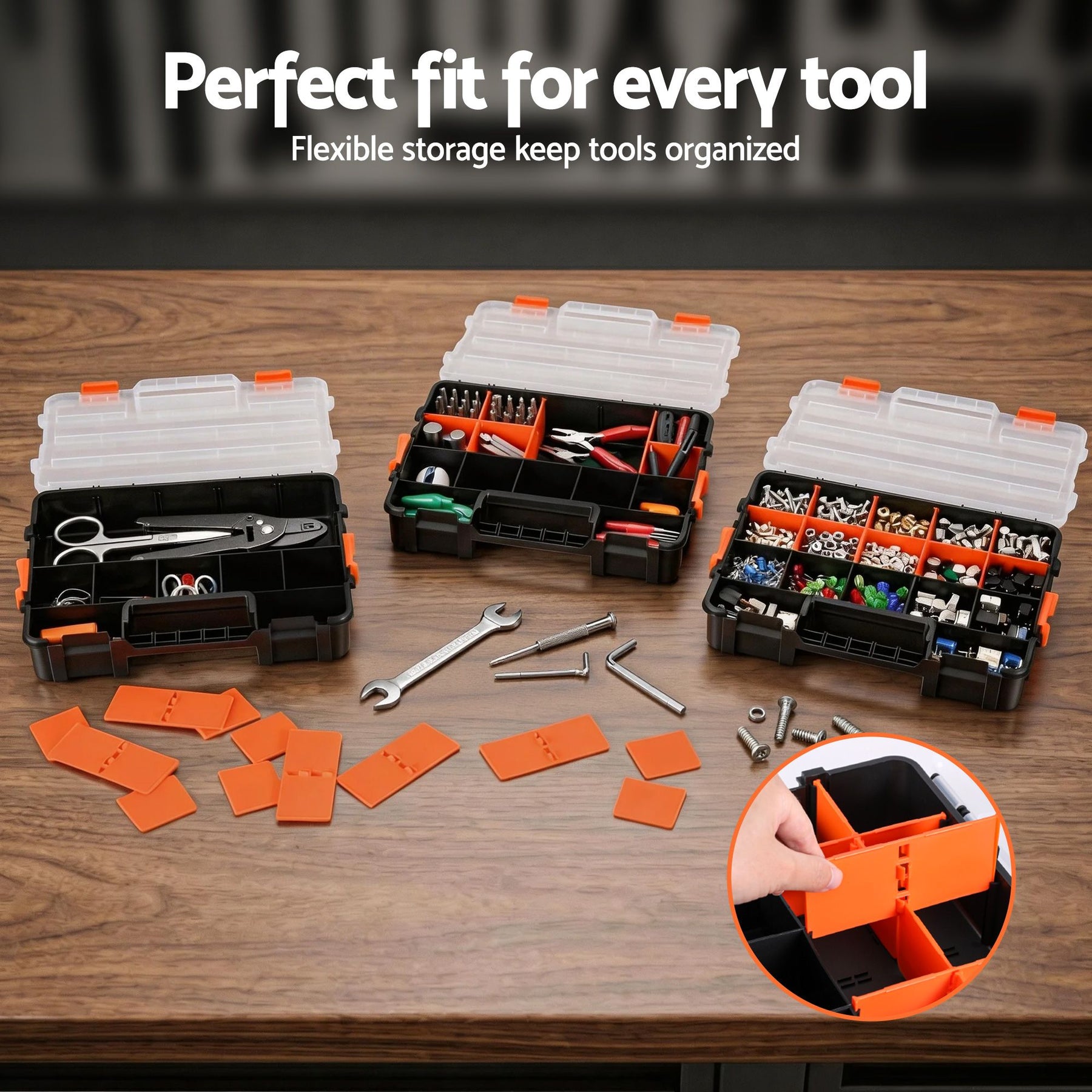 Giantz 3 Pack Tool Box Organizer with Hardware Storage Box for Small Parts - SuperSaverAU - view 6