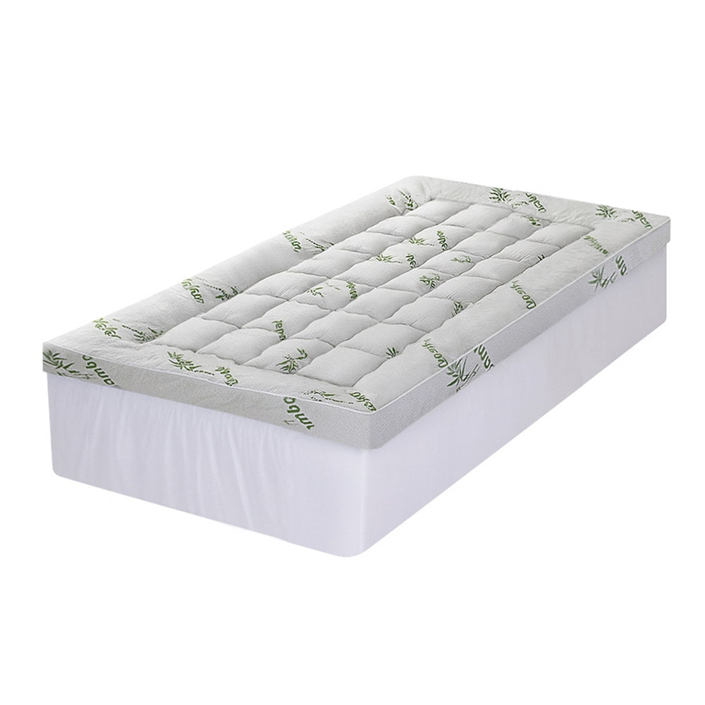 Giselle Bedding 11cm Pillowtop Mattress Topper Bamboo King Single - SuperSaverAU - view 2