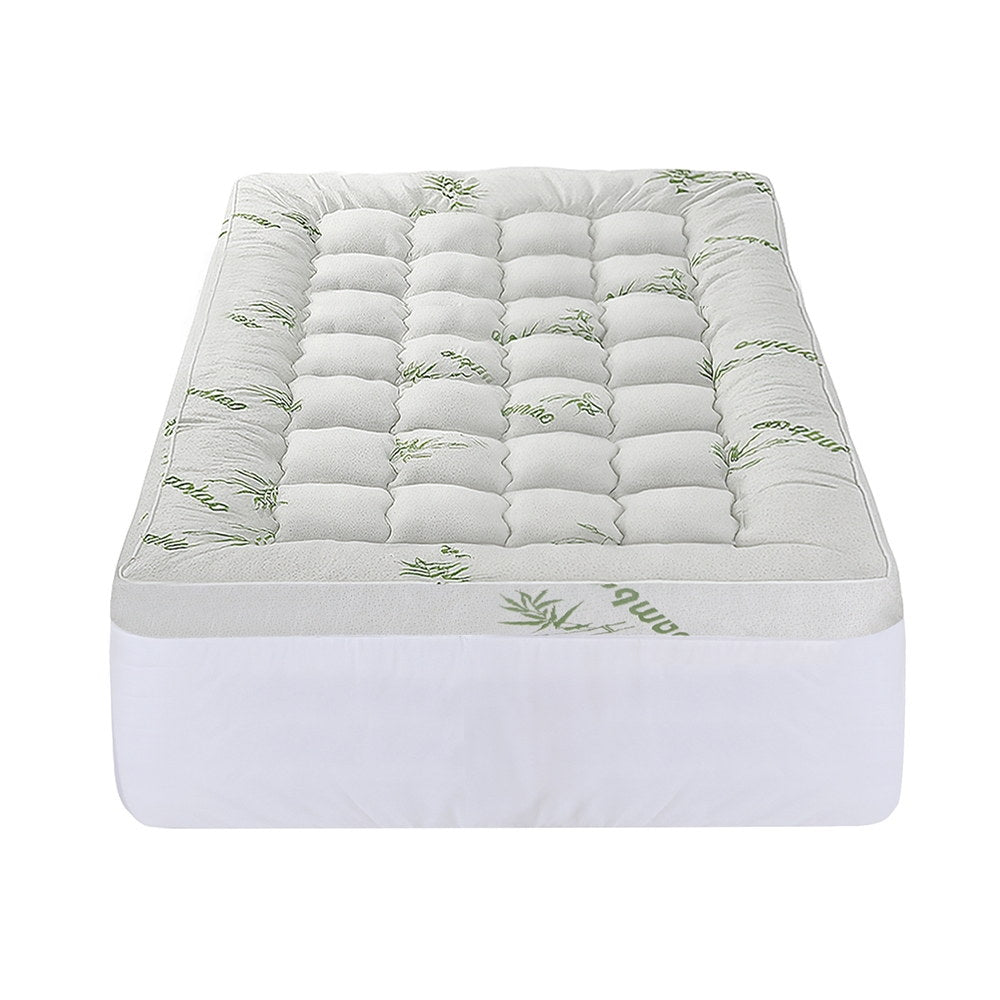 Giselle Bedding 11cm Pillowtop Mattress Topper Bamboo King Single - SuperSaverAU - view 4