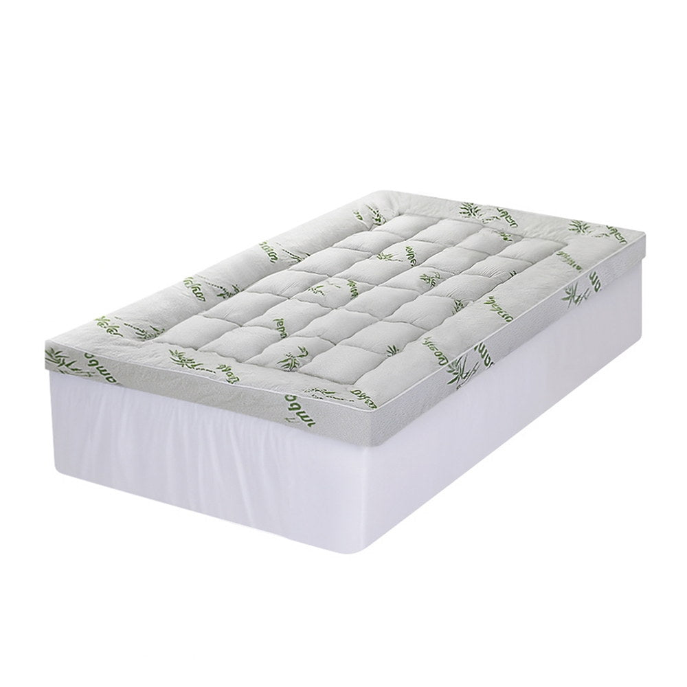 Giselle 11cm Pillowtop Mattress Topper Bamboo Single - SuperSaverAU - view 2