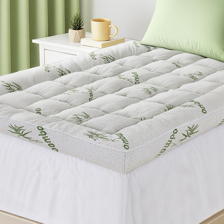 Giselle 11cm Pillowtop Mattress Topper Bamboo Single - SuperSaverAU - view 1