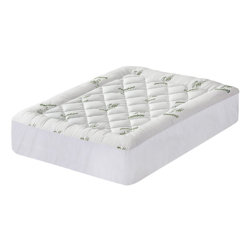 Giselle Bedding 5cm Pillowtop Mattress Topper Bamboo Double - SuperSaverAU - view 2