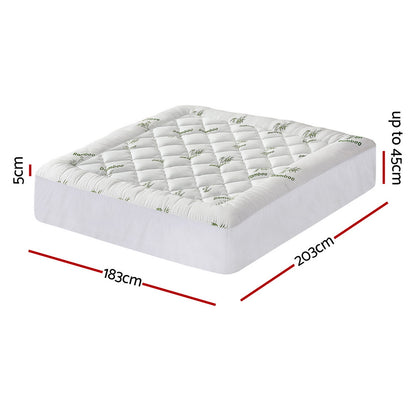 Giselle Bedding 5cm Pillowtop Mattress Topper Bamboo King
