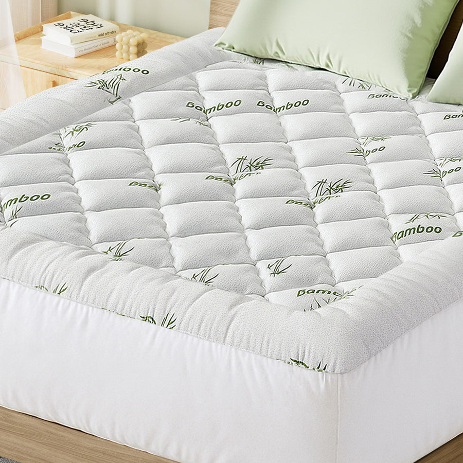 Giselle Bedding 5cm Pillowtop Mattress Topper Bamboo King - SuperSaverAU - view 1