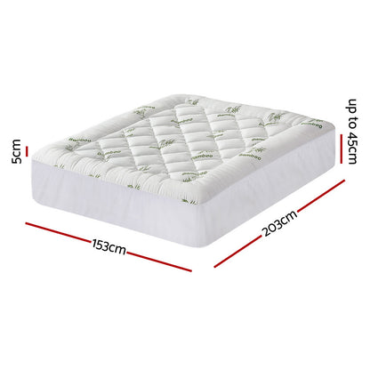 Giselle 5cm Pillowtop Mattress Topper Bamboo Queen