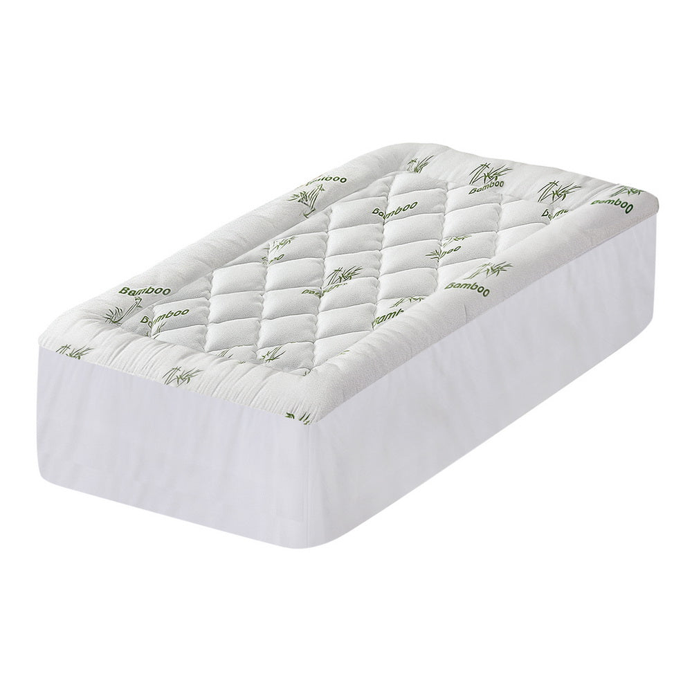 Giselle Bedding 5cm Pillowtop Mattress Topper Bamboo Single - SuperSaverAU - view 2