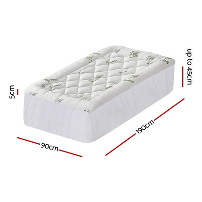 Giselle Bedding 5cm Pillowtop Mattress Topper Bamboo Single