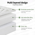 Giselle Bedding 5cm Pillowtop Mattress Topper Bamboo Single - SuperSaverAU - view 6