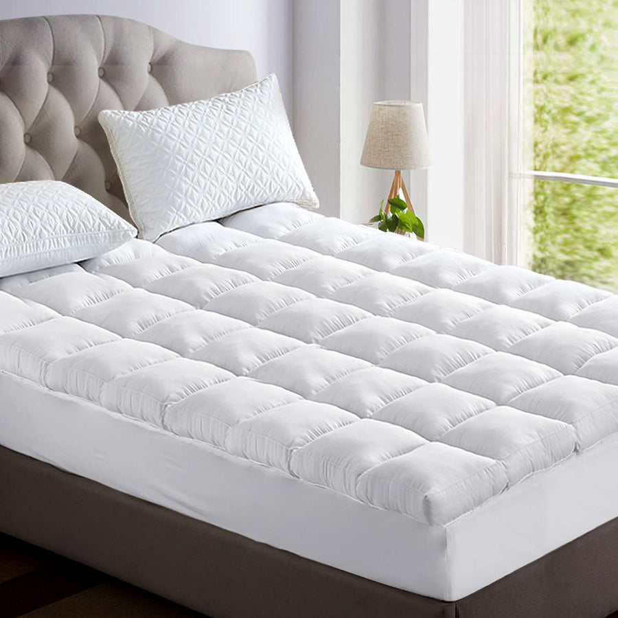 Giselle Bedding Bamboo Mattress Topper 5cm Double - Anti-Bacterial, Dust Mite Resistant - SuperSaverAU - view 1