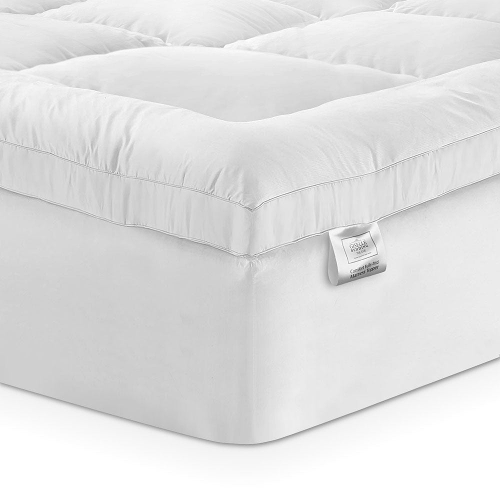 Giselle Bedding Bamboo Mattress Topper 5cm Double - Anti-Bacterial, Dust Mite Resistant - SuperSaverAU - view 7