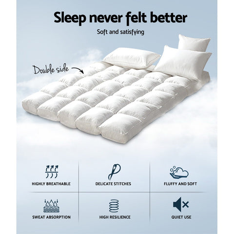 Giselle Bedding Mattress Topper Pillowtop Bamboo King - SuperSaverAU - view 2
