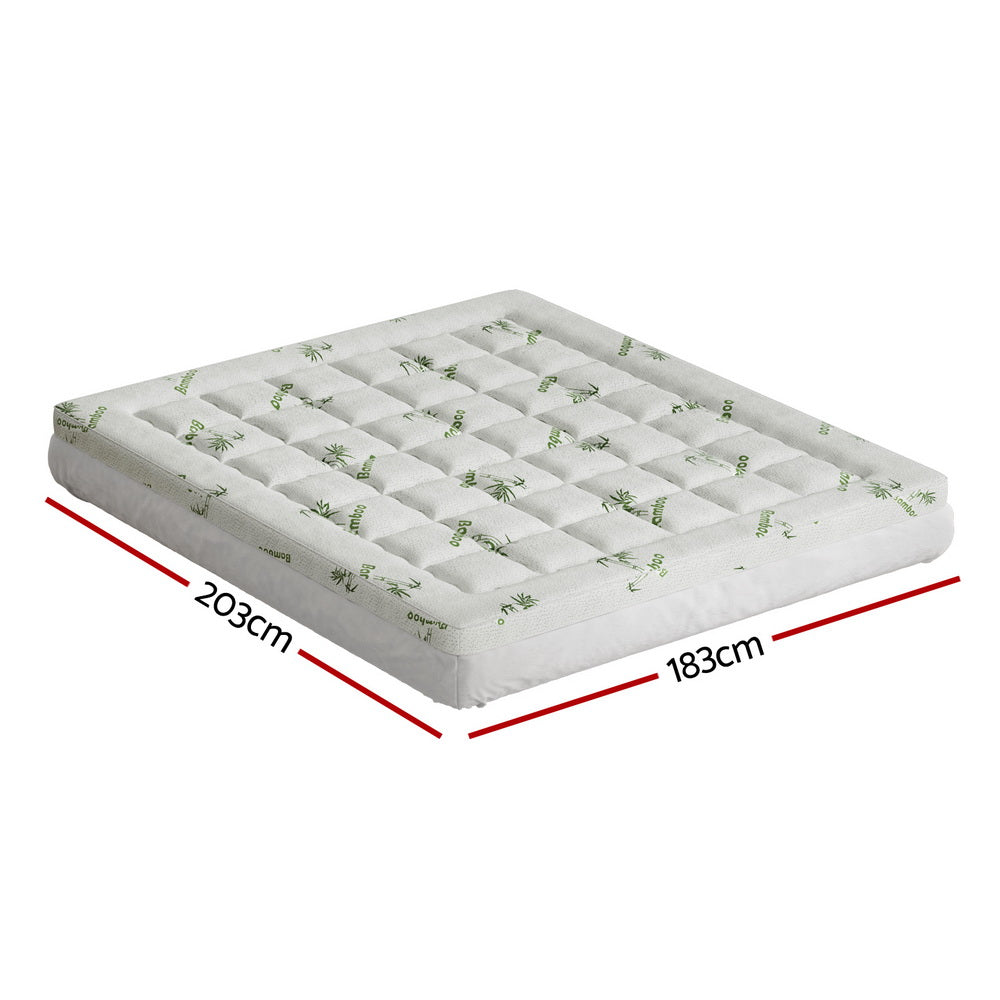 Giselle Bedding Bamboo Pillowtop Mattress Topper - King, 7.5cm - SuperSaverAU - view 2