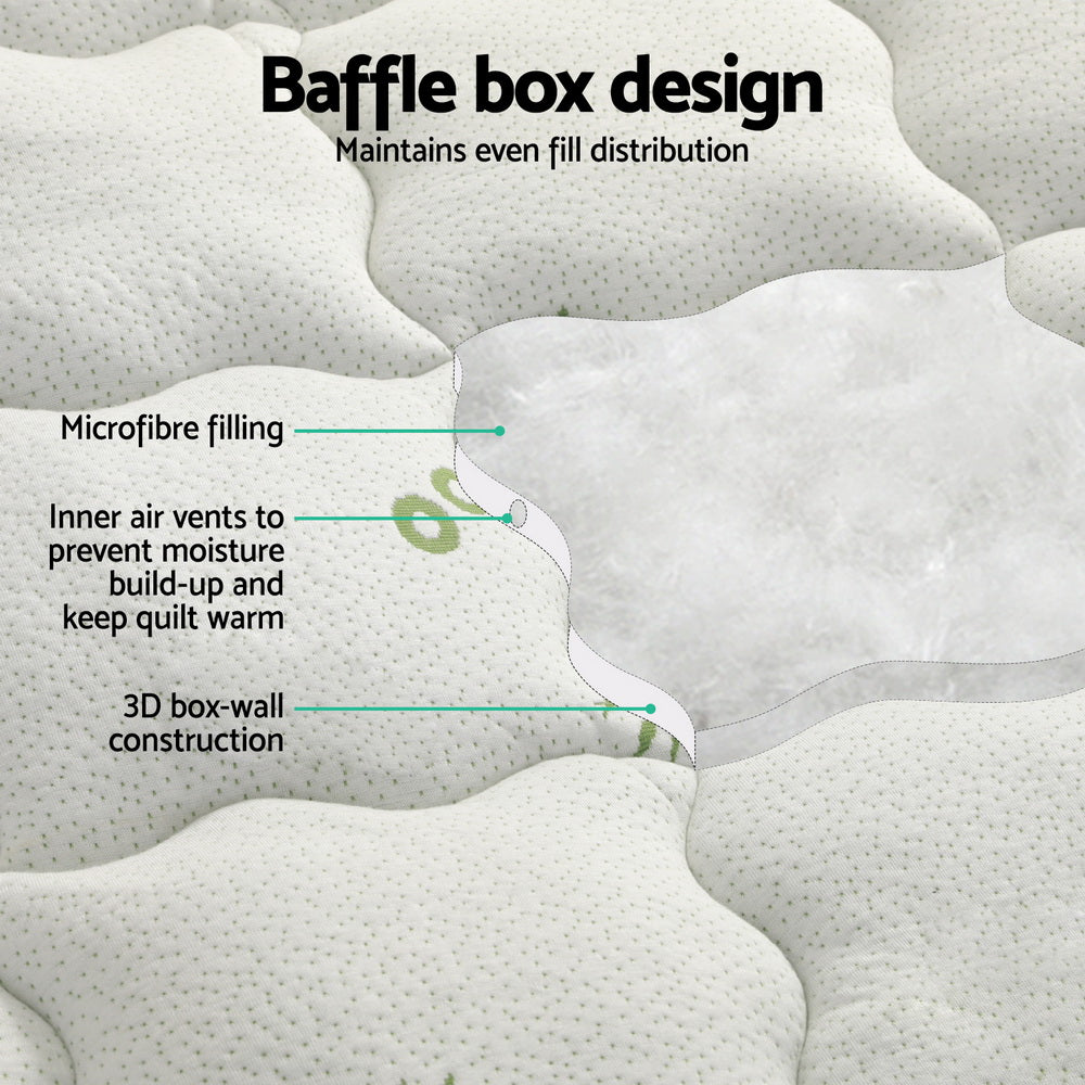 Giselle Bedding Bamboo Pillowtop Mattress Topper - King, 7.5cm - SuperSaverAU - view 3