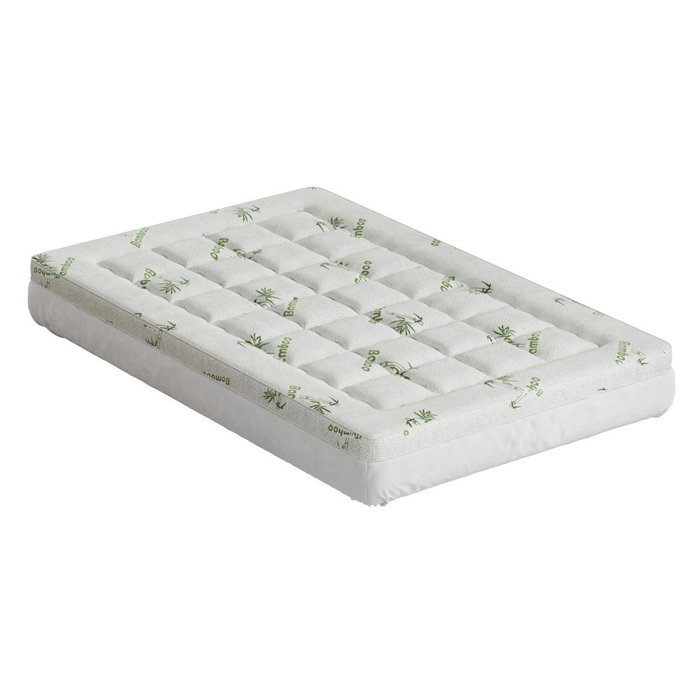 Giselle Bedding Bamboo Pillowtop Mattress Topper - King Single, 7.5cm - SuperSaverAU - view 7