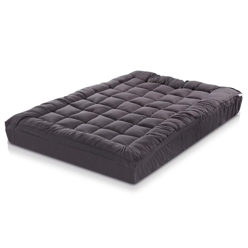 Giselle Bedding Mattress Topper Pillowtop Bamboo Charcoal Double - SuperSaverAU - view 8