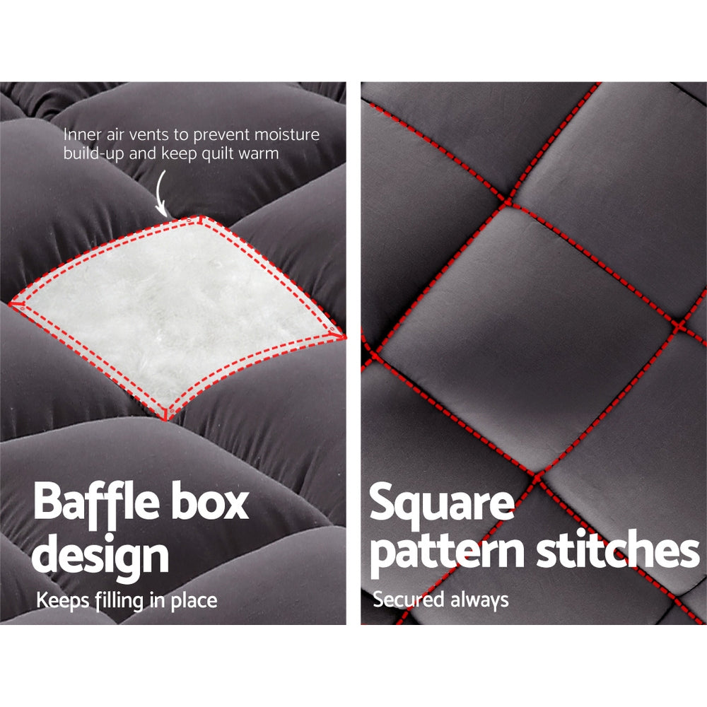 Giselle Bedding Bamboo Charcoal Mattress Topper King Size