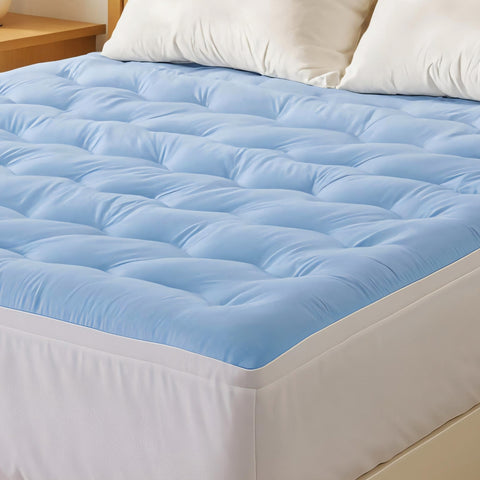 Giselle 5cm Double-Sided Mattress Topper - Cooling & Coral Fleece, Double Size - SuperSaverAU - view 1