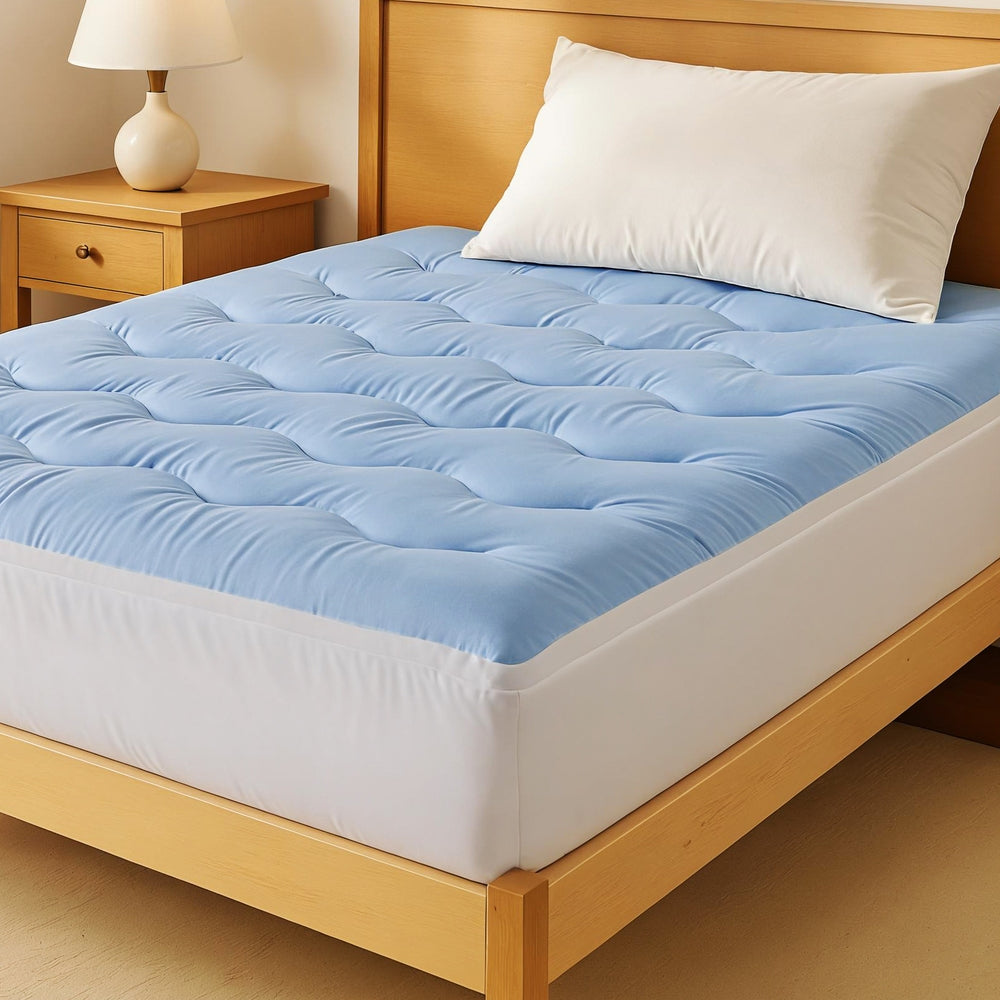 Giselle 5cm Double-Sided Mattress Topper - Cooling & Coral Fleece - SuperSaverAU - view 1