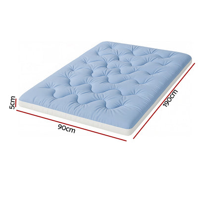 Giselle 5cm Double-Sided Mattress Topper - Cooling & Coral Fleece, Single