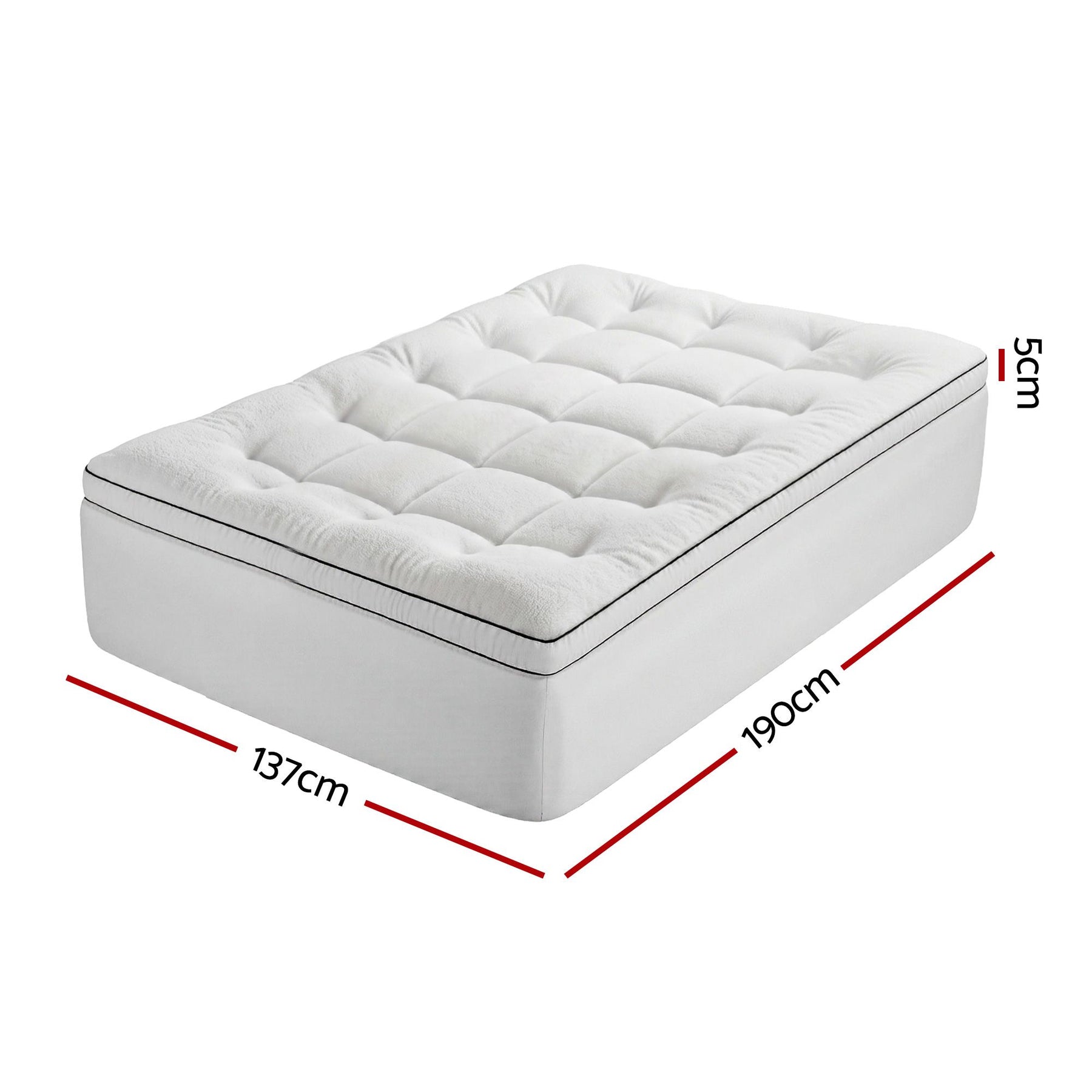 Giselle Bedding Coral Fleece Mattress Topper 5cm - Double