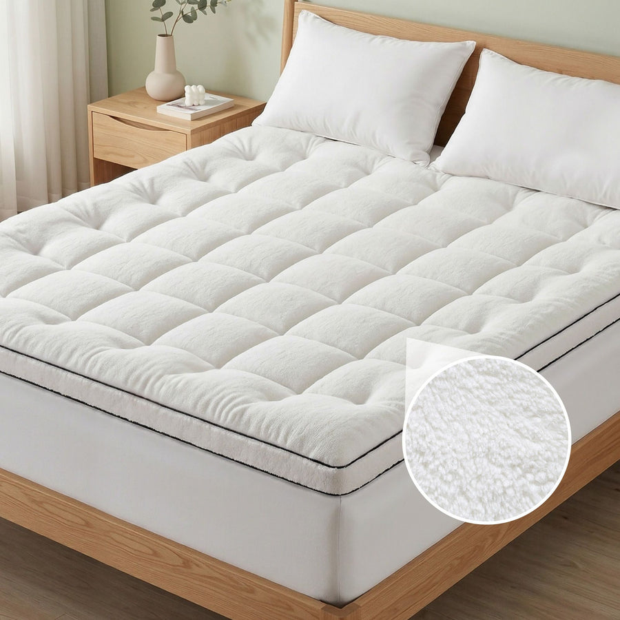 Giselle Bedding Coral Fleece Mattress Topper 5cm - King