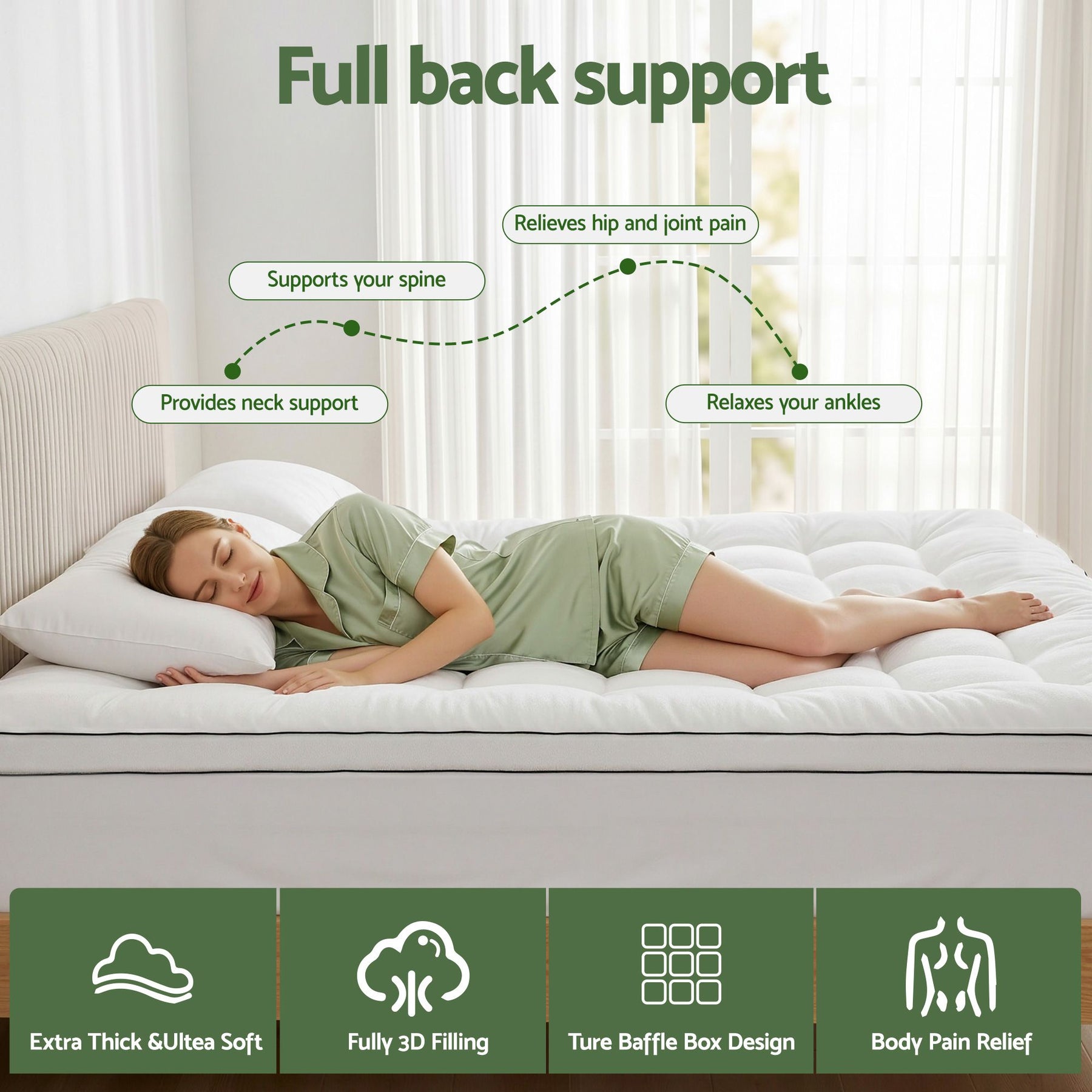 Giselle Bedding Coral Fleece Mattress Topper 5cm - King