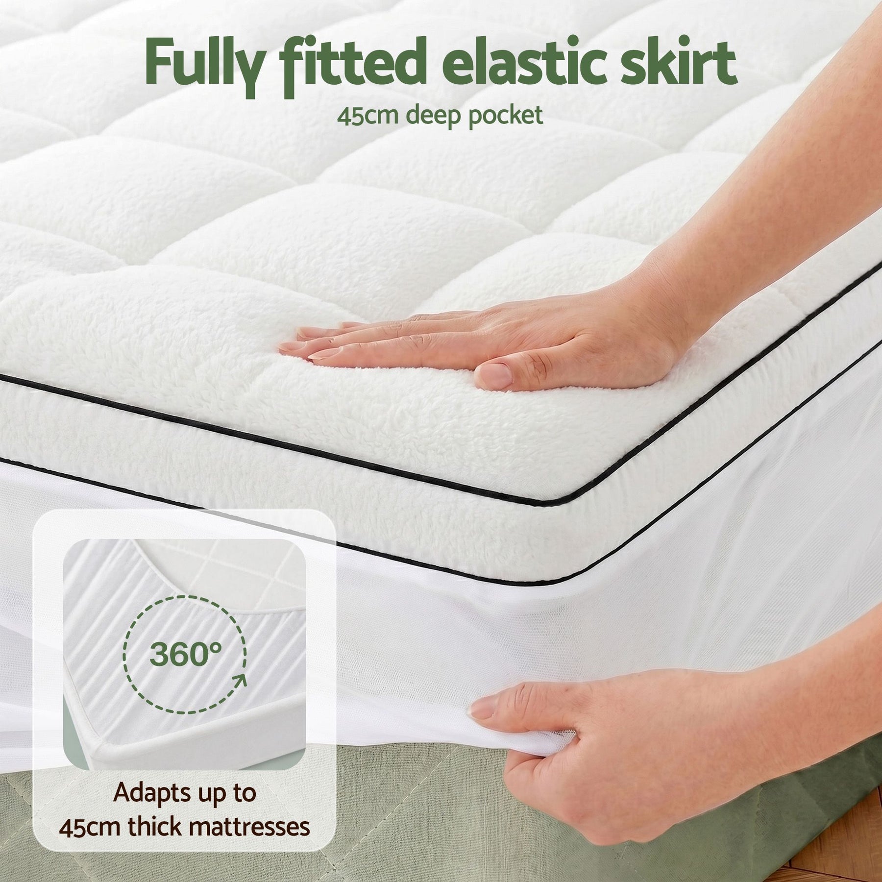 Giselle Bedding Coral Fleece Mattress Topper 5cm - King