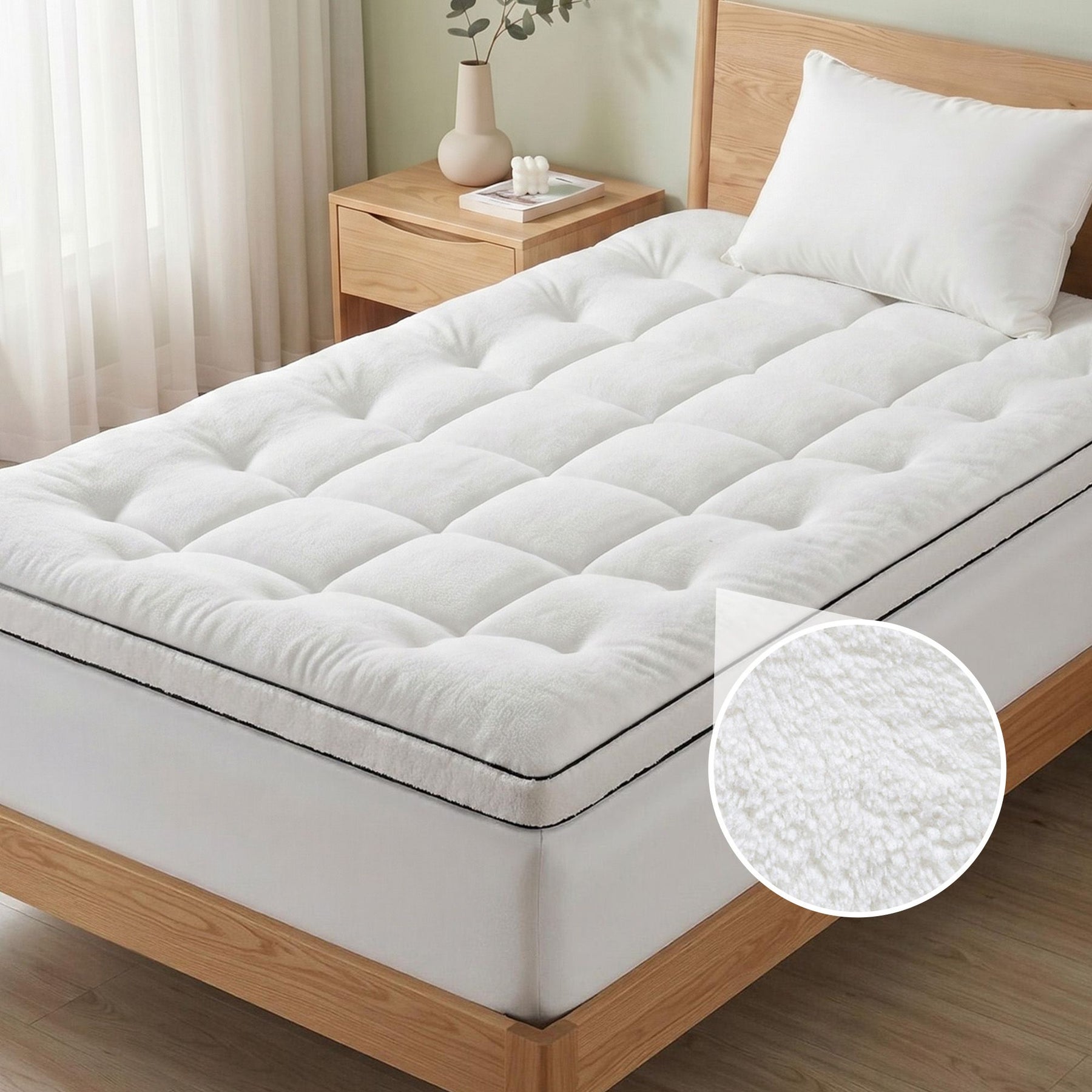 Giselle Bedding Coral Fleece Mattress Topper 5cm - King Single