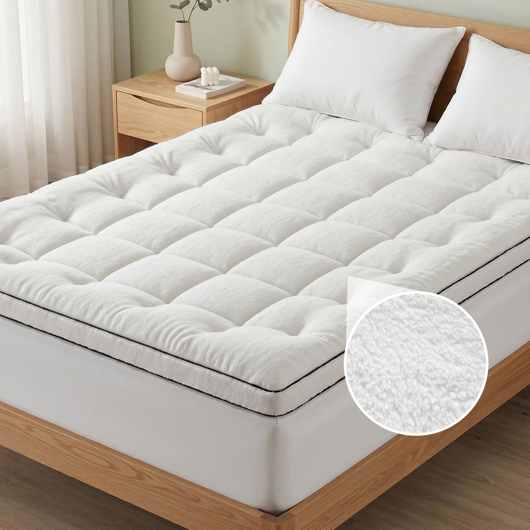 Giselle Bedding Coral Fleece Mattress Topper 5cm - Queen