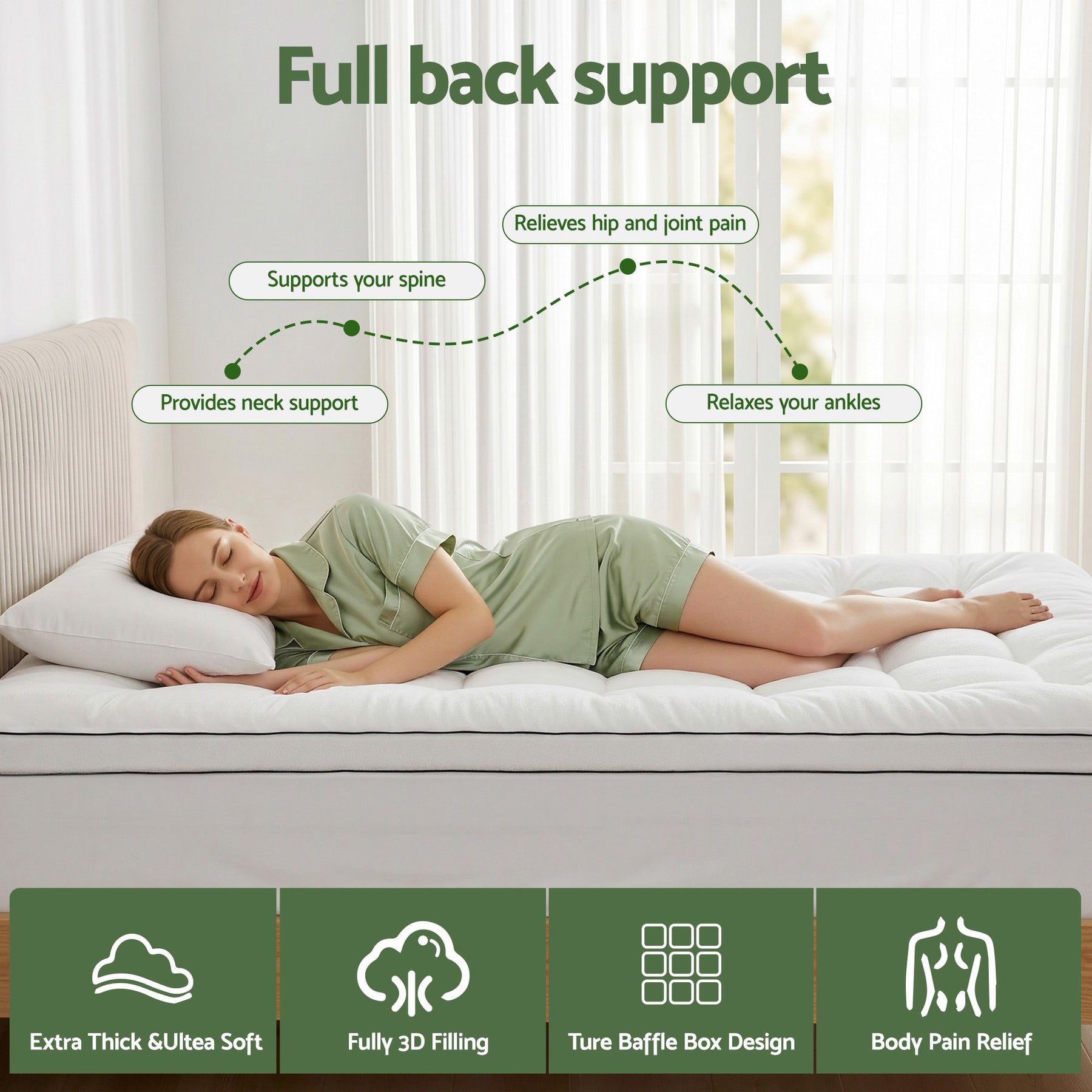 Giselle Bedding Coral Fleece Mattress Topper 5cm - Single