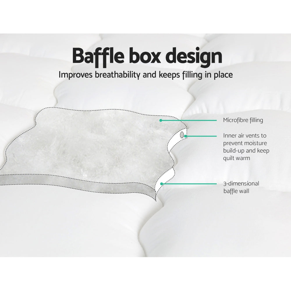 Giselle Bedding Queen Mattress Topper with 500GSM Microfibre Anti-Allergy Filling