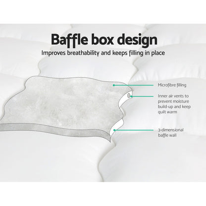 Giselle Bedding Queen Mattress Topper with 500GSM Microfibre Anti-Allergy Filling