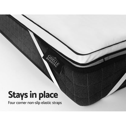 Giselle Bedding Queen Mattress Topper with 500GSM Microfibre Anti-Allergy Filling