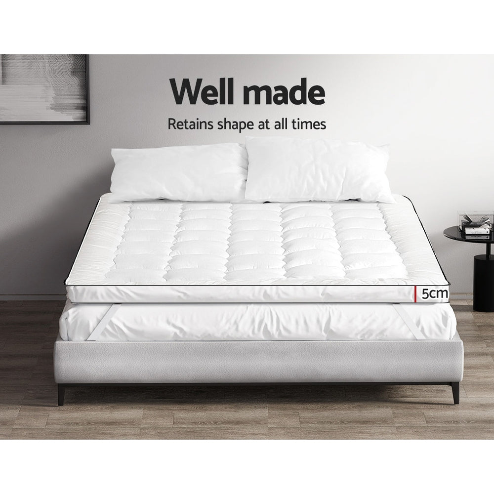 Giselle Bedding Queen Mattress Topper with 500GSM Microfibre Anti-Allergy Filling