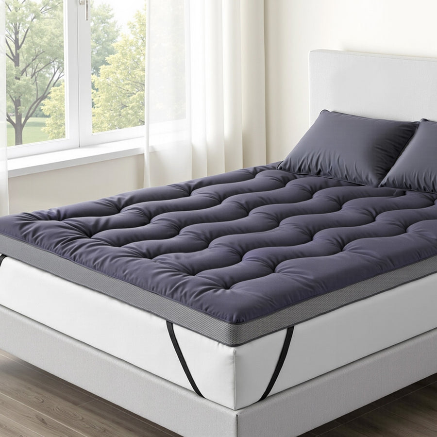 Giselle 5cm Bamboo Charcoal Mattress Topper - Double Size - SuperSaverAU - view 1