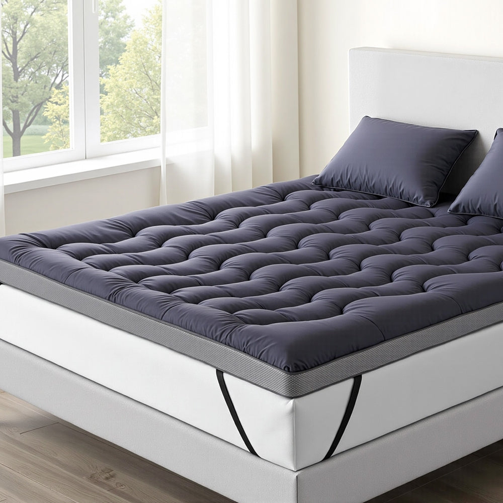 Giselle Bedding King Mattress Topper - 5cm Bamboo Charcoal Pillowtop - SuperSaverAU - view 1