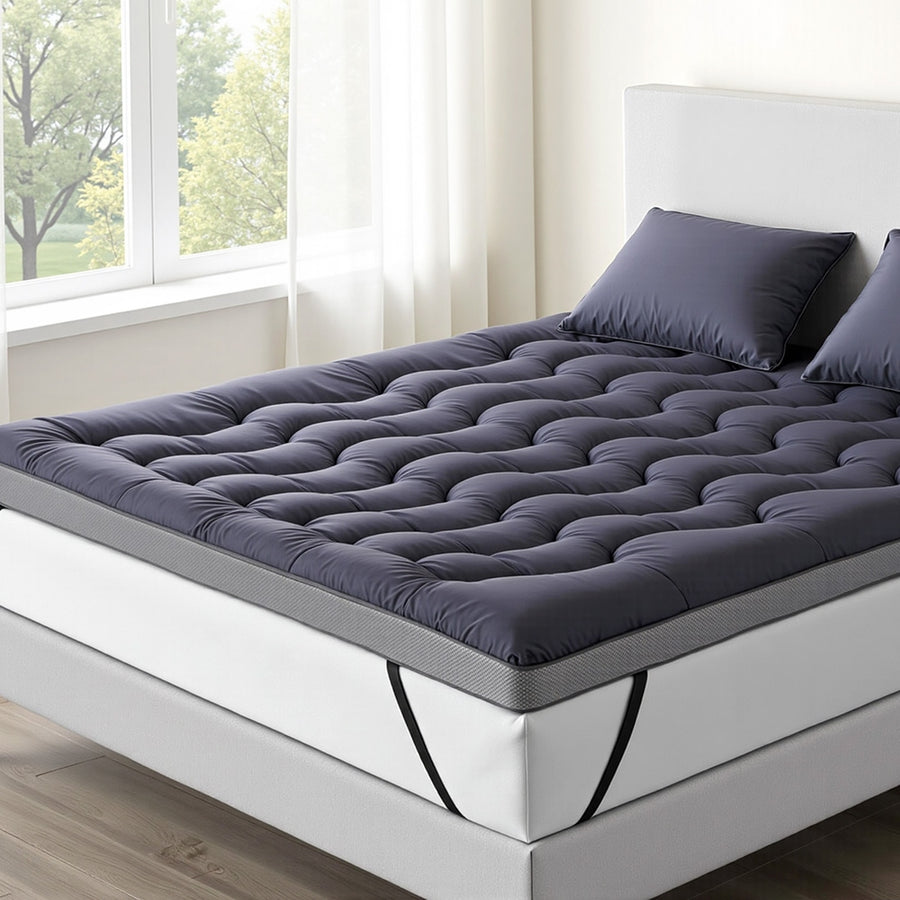 Giselle Bedding King Mattress Topper - 5cm Bamboo Charcoal Pillowtop - SuperSaverAU - view 1