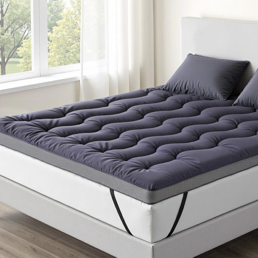 Giselle 5cm Bamboo Charcoal Mattress Topper - Queen Size - SuperSaverAU - view 1