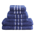 Premium 6-Pack Bath Towels Set, 100% Cotton, 650gsm, Navy, Quick Dry, Absorbent - SuperSaverAU - view 1