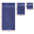 Premium 6-Pack Bath Towels Set, 100% Cotton, 650gsm, Navy, Quick Dry, Absorbent - SuperSaverAU - view 2