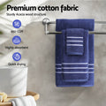 Premium 6-Pack Bath Towels Set, 100% Cotton, 650gsm, Navy, Quick Dry, Absorbent - SuperSaverAU - view 5