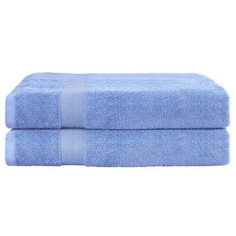 2 Pack Extra Large Bath Sheets Set 100% Cotton 550gsm Blue - Luxurious & Absorbent - SuperSaverAU - view 1