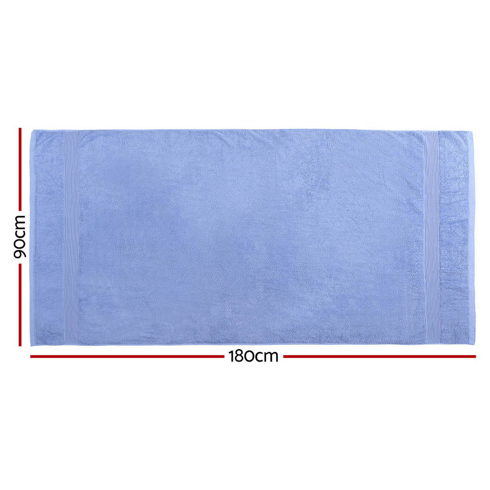 2 Pack Extra Large Bath Sheets Set 100% Cotton 550gsm Blue - Luxurious & Absorbent - SuperSaverAU - view 2