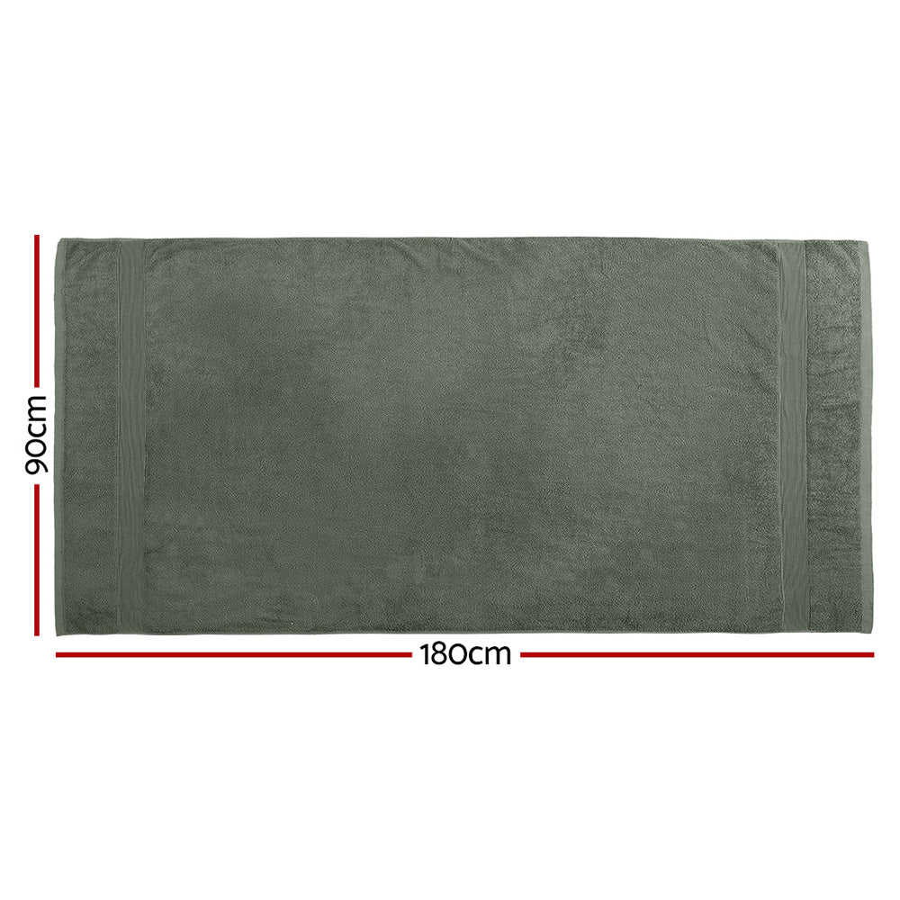 2 Pack Extra Large Green Cotton Bath Sheets Set - 550gsm, Quick Dry, Absorbent - SuperSaverAU - view 1