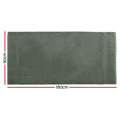 2 Pack Extra Large Green Cotton Bath Sheets Set - 550gsm, Quick Dry, Absorbent - SuperSaverAU - view 1